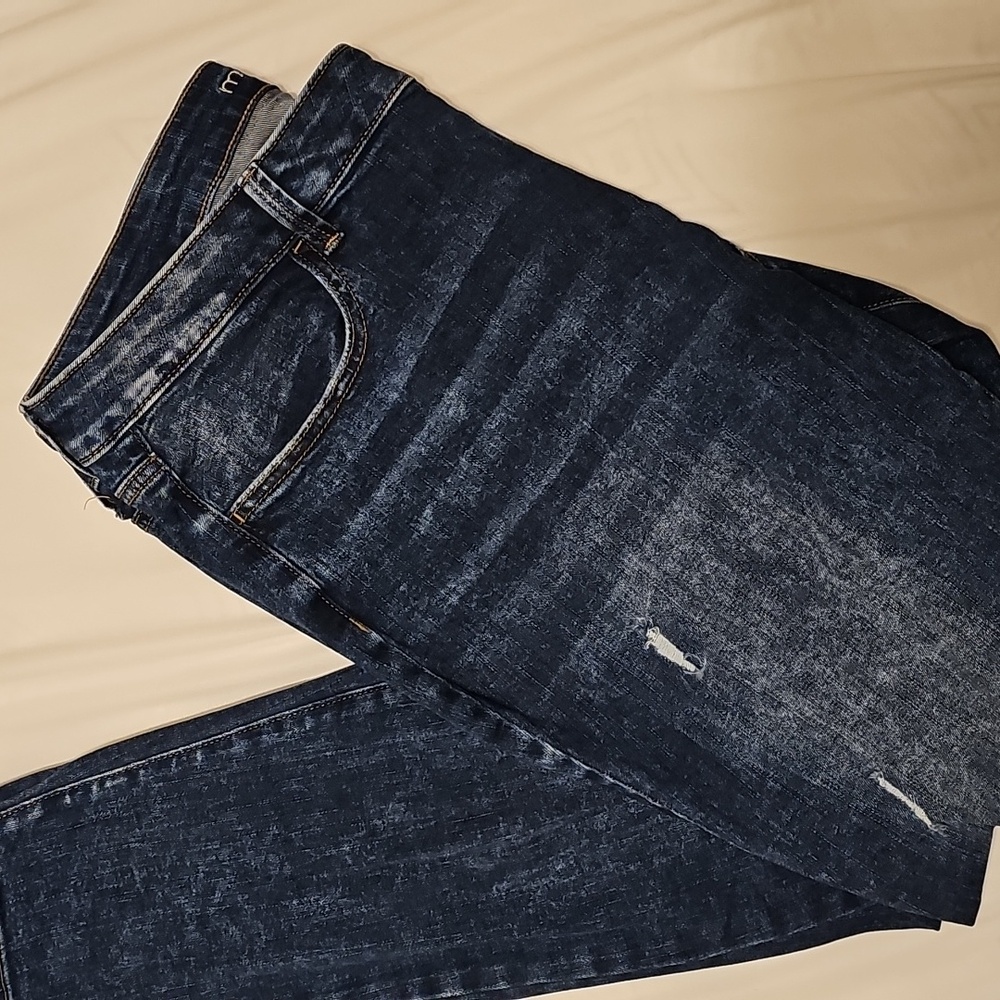 m by Maurices XL dark wash distressed skinny leg jeans